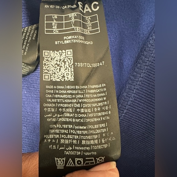 Guess  Black & Blue Zip Front Men’s Track Jacket Casual Classic Size Large - Picture 6 of 7